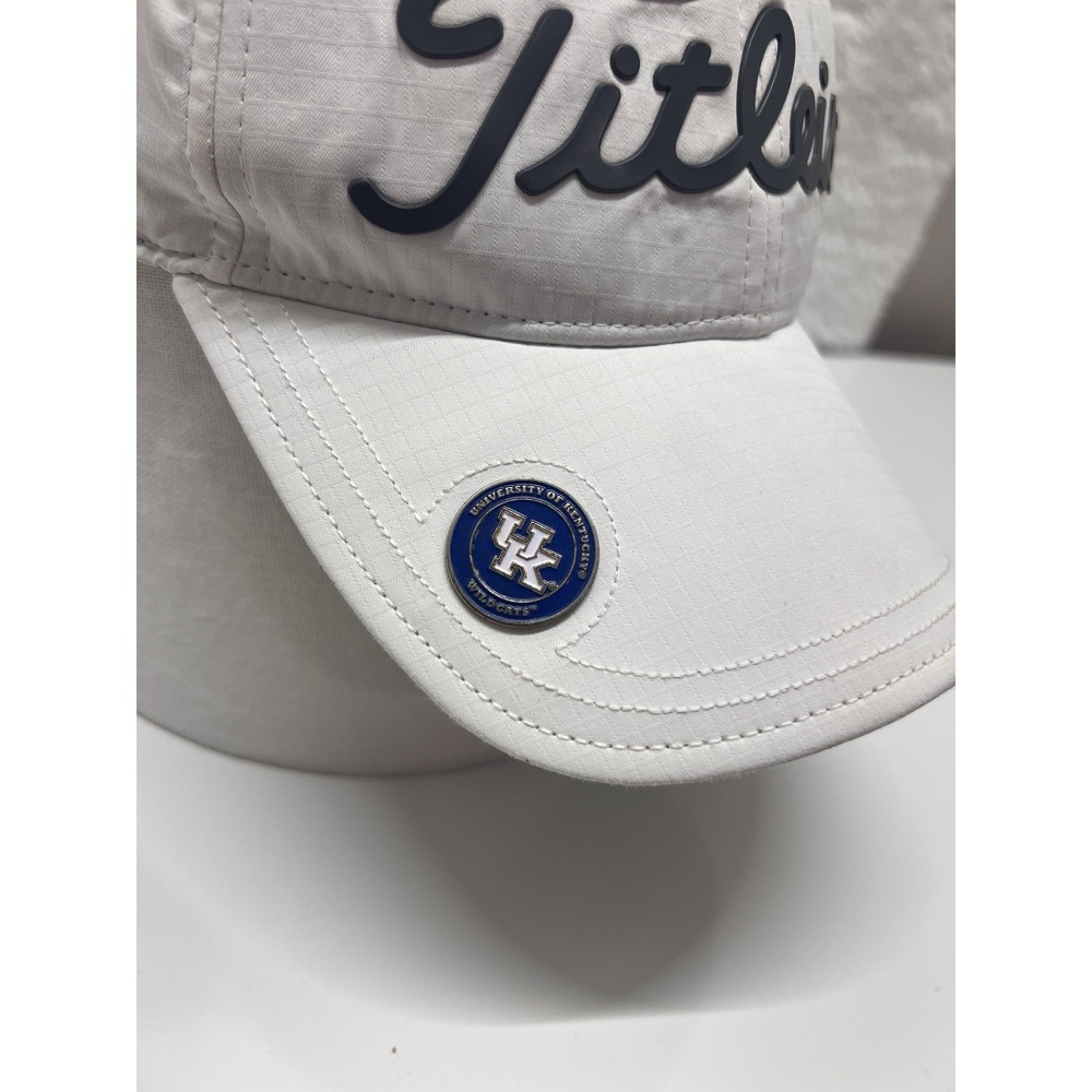 Titleist Performance Ball Marker Golf Hat Cap Strap Back White Black Script Logo - Picture 2 of 8